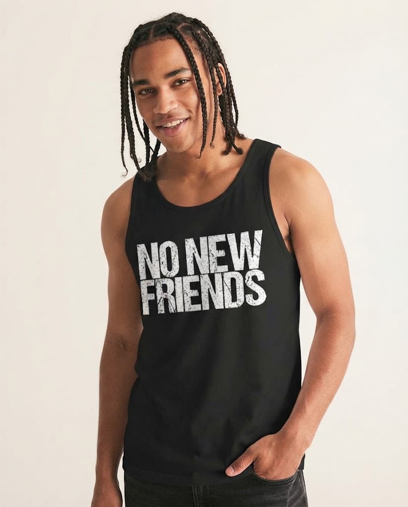 Witziges Tanktop mit dem Aufdruck „No New Friends“