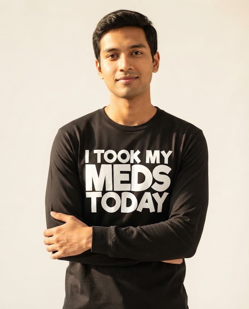 Lustiges Langarmshirt mit dem Aufdruck „I Took My Meds Today“