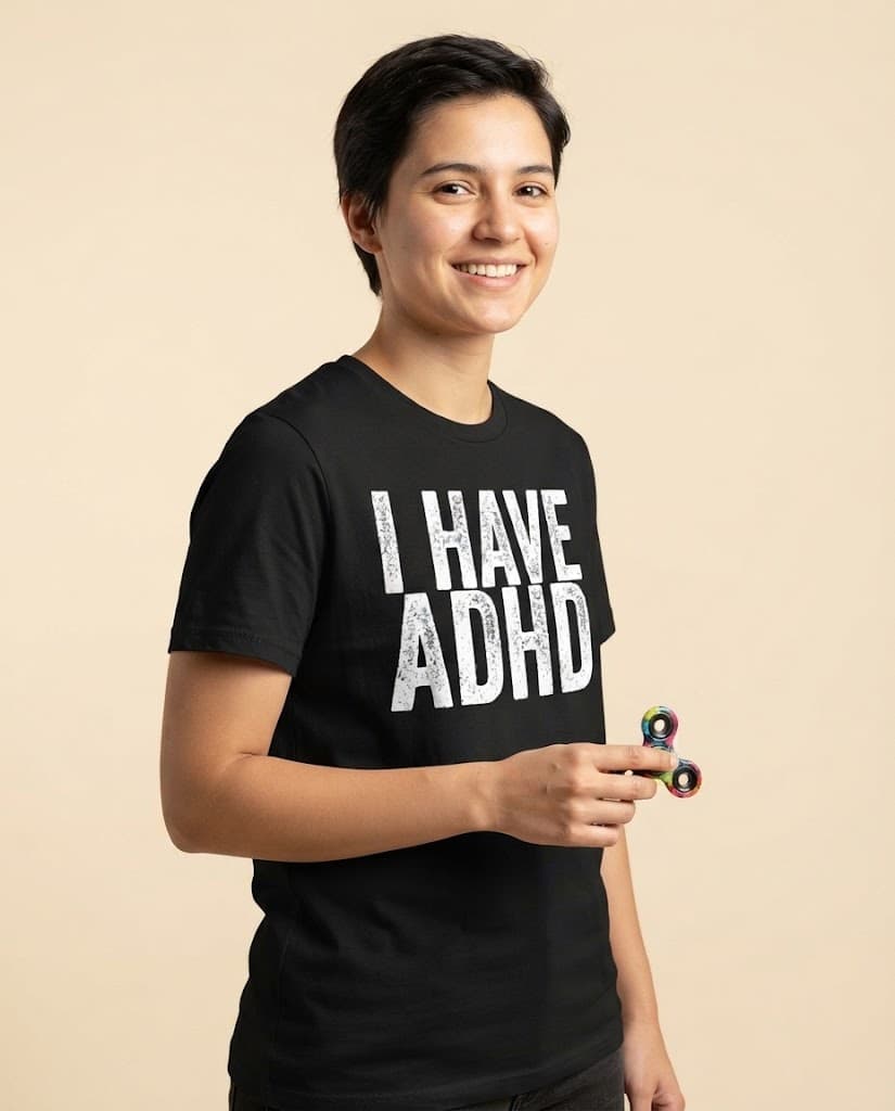 Witziges T-Shirt mit dem Aufdruck „I Have Adhd“